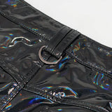 ‘Despair Rid-den' Punk Iridescent PU Leather Shorts