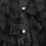 Gothic Lotus Leaf Corsage False Two Piece Women Gothic Swallow Tailed Coats