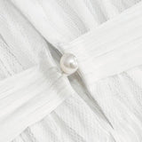 As07602 Unisex Gothic White Pleated High Neck Collar