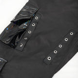 'Infernal Majesty' Punk Trousers with PU Leather Details