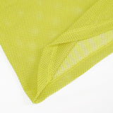 'Caution' Punk Mesh Tank Top (Yellow Ledbetter)