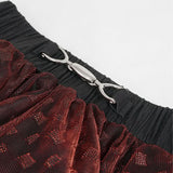 'Sabbath' Flared Mesh Punk Skirt (Red)