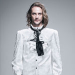Gothic Black And White Paisley Jacquard Contrast Color Men Bow Tie