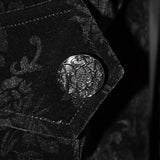 Devil Fashion Paisley Court Pattern Stand Collar Black Gothic Men Jacket