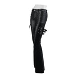 Autumn And Winter Street Wear Elegant Punk Women Flared Leather Pants