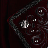 Gothic Palace Embroidered Metal Rivets Wine Dovetail Coat For Men