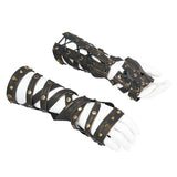 Ge016 Steampunk Strap Leather Gloves