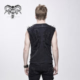 Summer Punk Rock Patchwork Unedged Distressed Men Vest