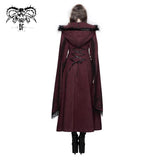 Winter Hand Embroidered Shawl Red Double Sided Women Long Coat