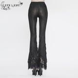 Ept006 Lace Beaded Pleated Gothic Leggings