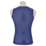 'Caution' Punk Mesh Tank Top (Blue Aliens)