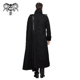 Men Removable One Sided Shawl Thick Long Coat