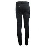 Punk Rock Asymmetric Broken Hole Men Straight Leg Pants