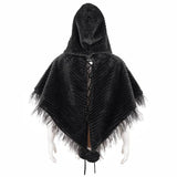 Cape gothique en peluche « Void » doublée de fourrure