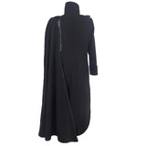 Men Removable One Sided Shawl Thick Long Coat