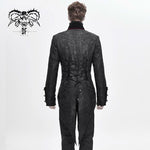 Gorgeous Gothic Party Jacquard Floral Pattern Men Velveteen Swallowtail Coat