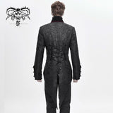 Gorgeous Gothic Party Jacquard Floral Pattern Men Velveteen Swallowtail Coat