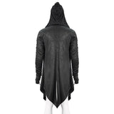 Ct172 Dark Hooded Knit Coat