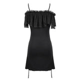 'Malady' Gothic Sling Dress/Blouse With Bardot Neckline