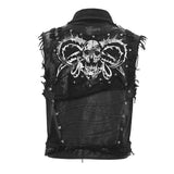 Devil Fashion Punk Heavy Metal Hand Painted Faded Effect Men Printing Waistcoats