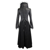 Black Floral Dark Pattern Embroidered Women Dress Coat