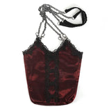 Mystic Misfit' Gothic Shoulder Bag With Chain (Red)