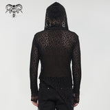 'Linger' Punk Hooded Mesh Tee