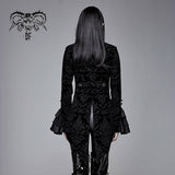 Gothic Lotus Leaf Corsage False Two Piece Women Gothic Swallow Tailed Coats