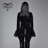 Gothic Lotus Leaf Corsage False Two Piece Women Gothic Swallow Tailed Coats