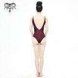 Sst015 Chest Hand Cranked Gothic One Piece Swimsuit