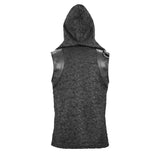 Devil Fashion Biker Punk Rock Metallic Hooded Tattered Knit Men Top