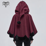 Cape gothique 'Hollow Man' avec capuche (rouge)