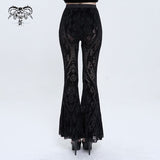 ‘Changes' Gothic Patterned Mesh Flared Pants