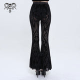 ‘Changes' Gothic Patterned Mesh Flared Pants