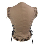 Summer Steampunk Zipper Up Sexy Women Short Waistcoats With Loops