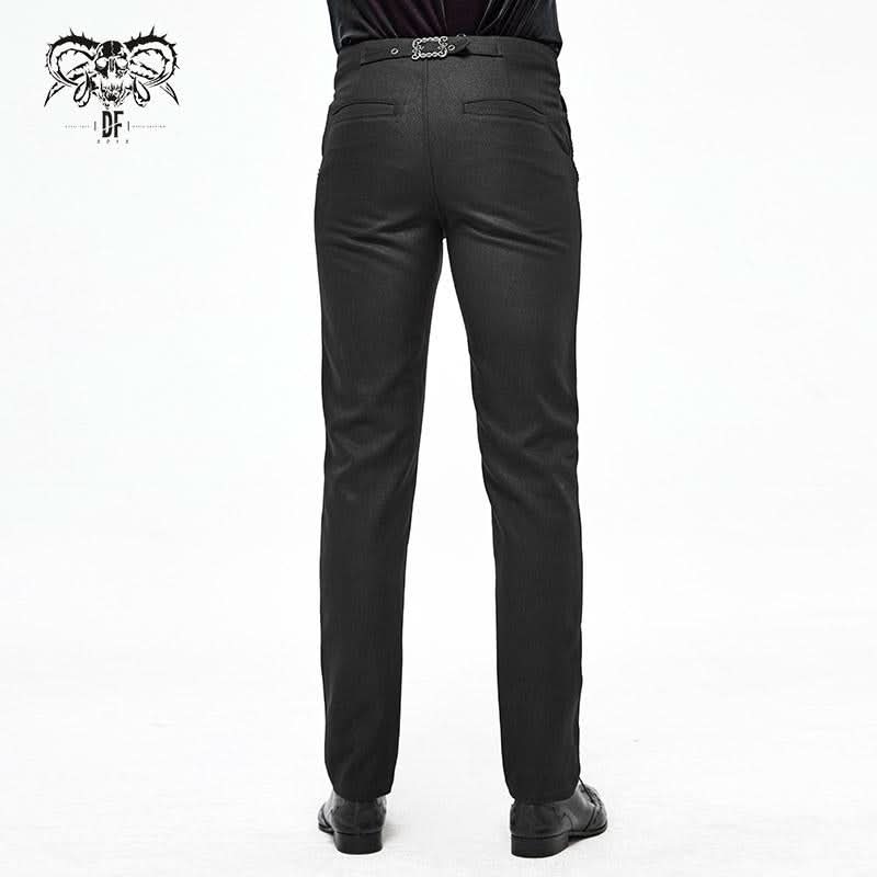 Pt13901 Black Gothic Daily Life Trousers