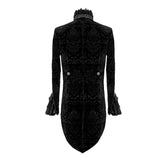 Devil Fashion Paisley Court Pattern Stand Collar Black Gothic Men Jacket