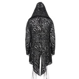 Ct168 Darkness Holes Hooded Men Coat