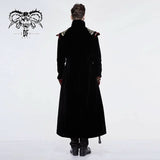 Gothic Jacquard Black Stand Collar Embroidery Men Long Coat