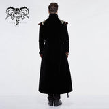 Gothic Jacquard Black Stand Collar Embroidery Men Long Coat