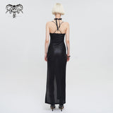 'Regina' Punk Halterneck Dress With Slit