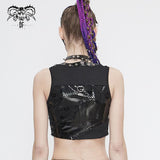 Punk Asymmetric Heavy Metal Super Short Vest