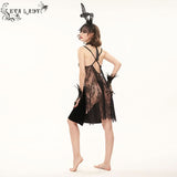 Seductress' Gothic Velvet Halterneck Lingerie