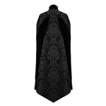 Chain Pendant Short Front And Long Back Black Men Long Gothic Cloak
