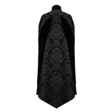 Chain Pendant Short Front And Long Back Black Men Long Gothic Cloak