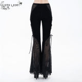 'Sparkle Witch' Side Laced Up Velvet Flared Gothic Pants