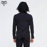 Spring And Autumn Armor Patchwork Asymmetric Punk Black Men Long Sleeves T Shirt