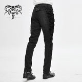 Punk Wedding Men Gothic Trousers With Side Bottons And Side Flocking