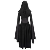 Gothic Pointed Hat Velveteen Floral Lady Tunic Voluminous Skirt Coats