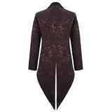 'Dream Snatcher' Gothic Patterned Swallowtail Coat (Crimson)